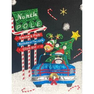 Holiday Time Women's M 8-10 Holiday Christmas Sweater Santa Elf Ugly